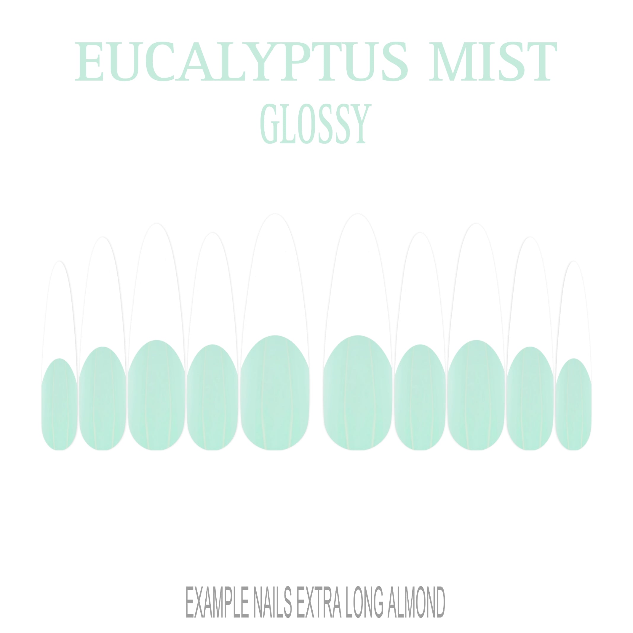 Eucalyptus Mist sage green French tip nails