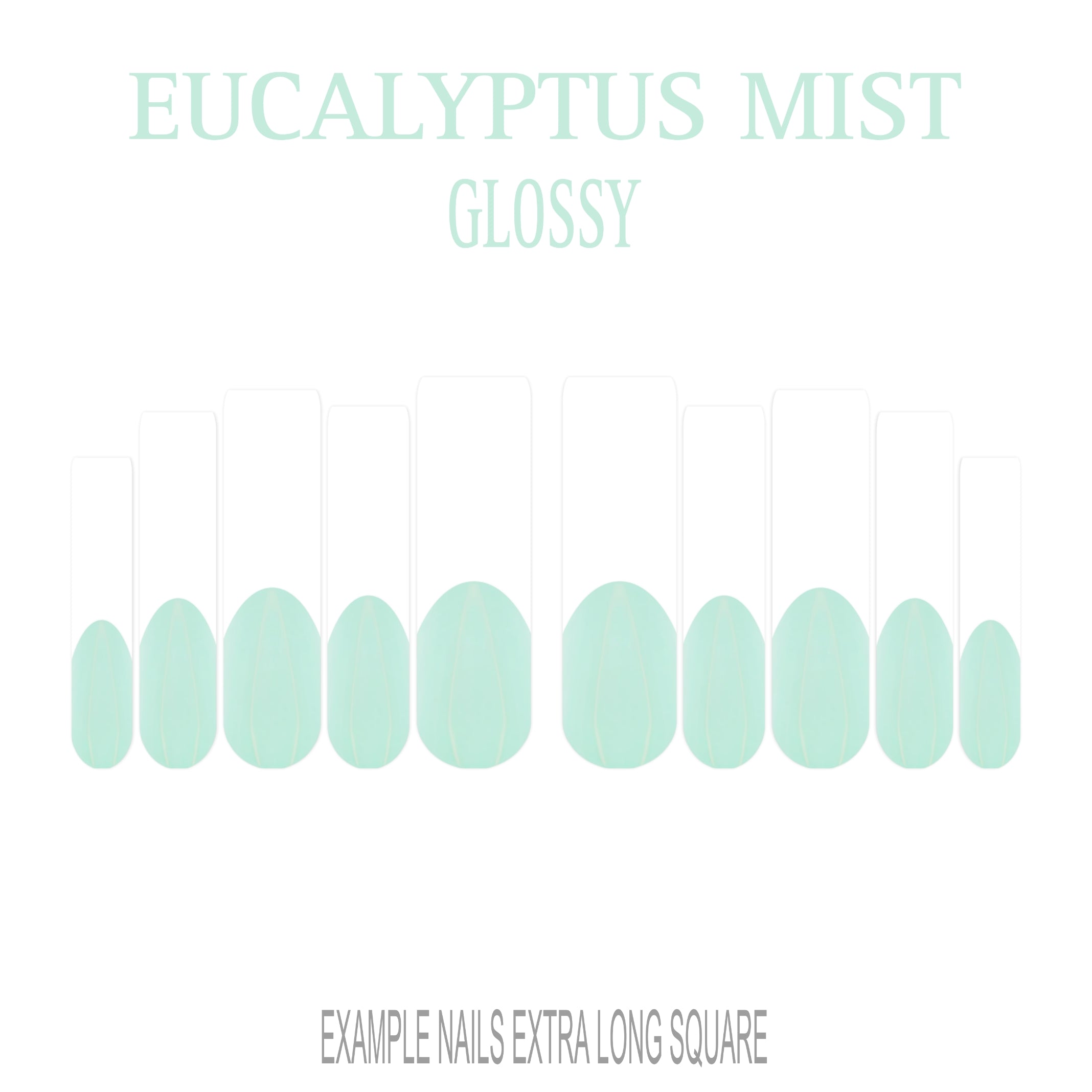 Eucalyptus Mist sage green French tip nails