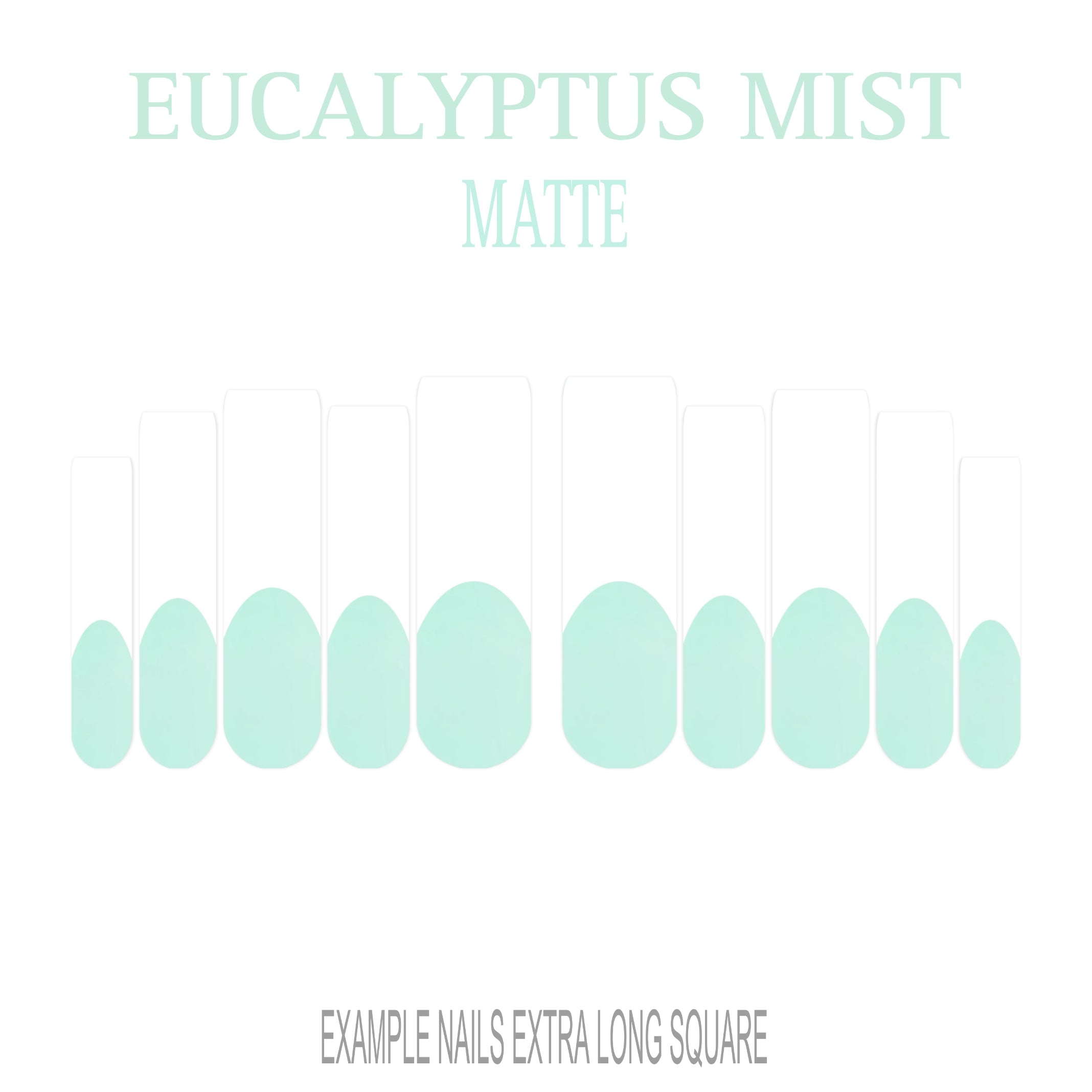 Eucalyptus Mist sage green French tip nails