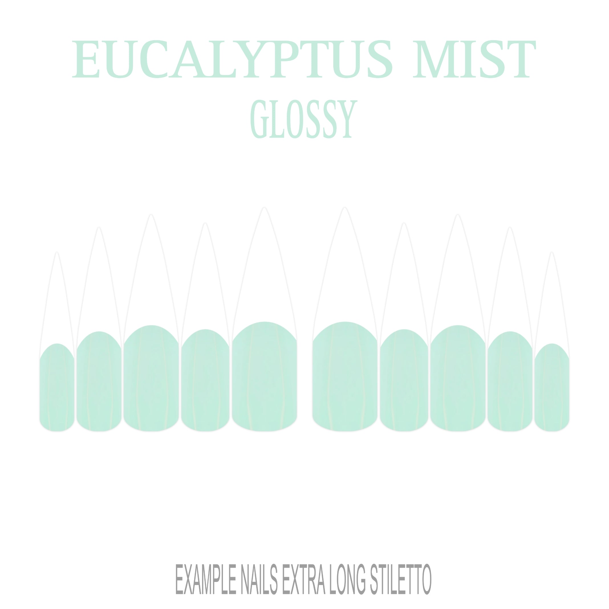 Eucalyptus Mist sage green French tip nails