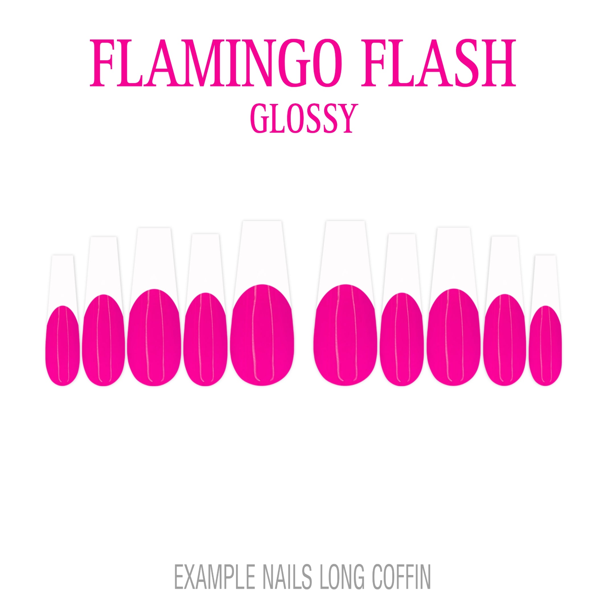 Flamingo Flash hot pink French tip nails