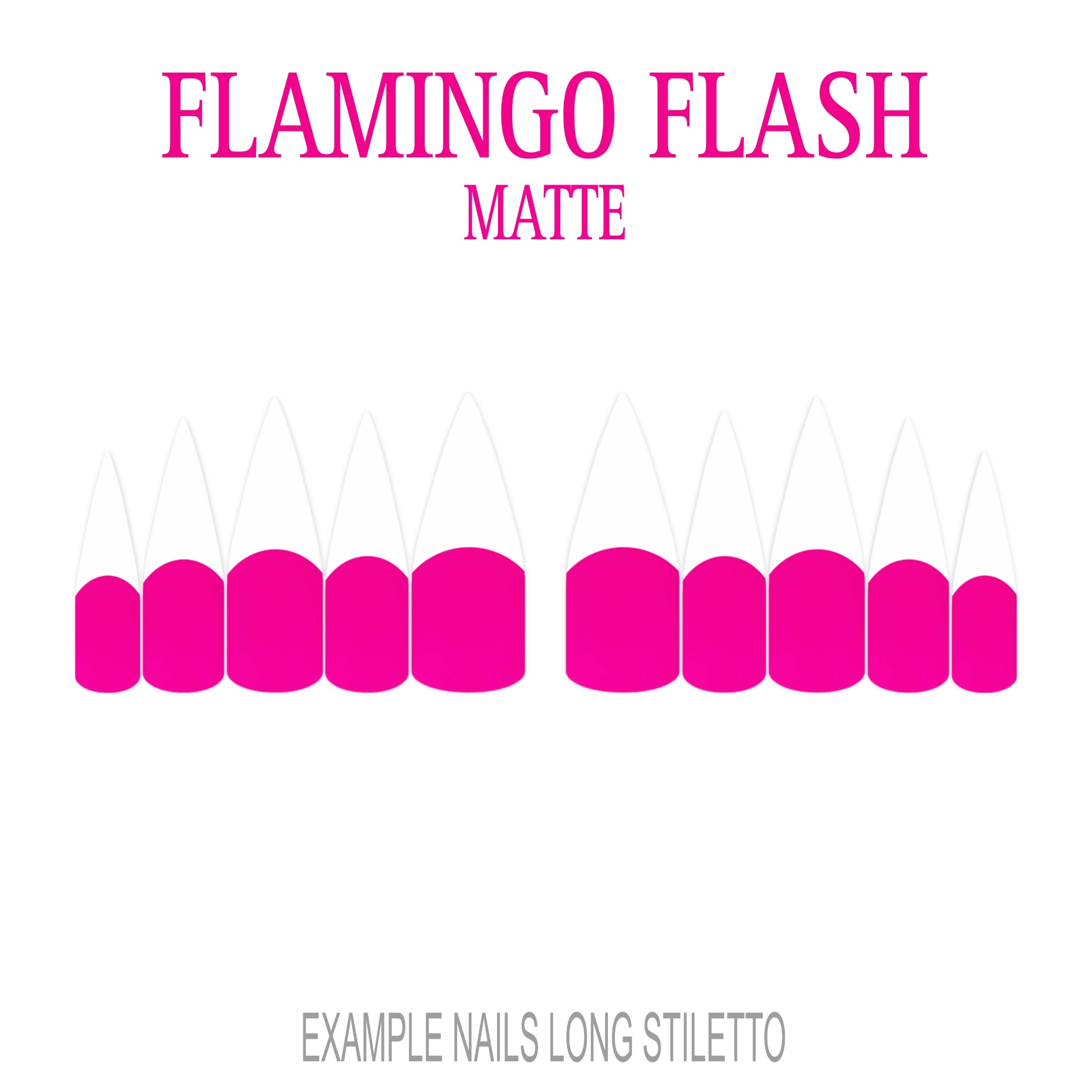 Flamingo Flash hot pink French tip nails