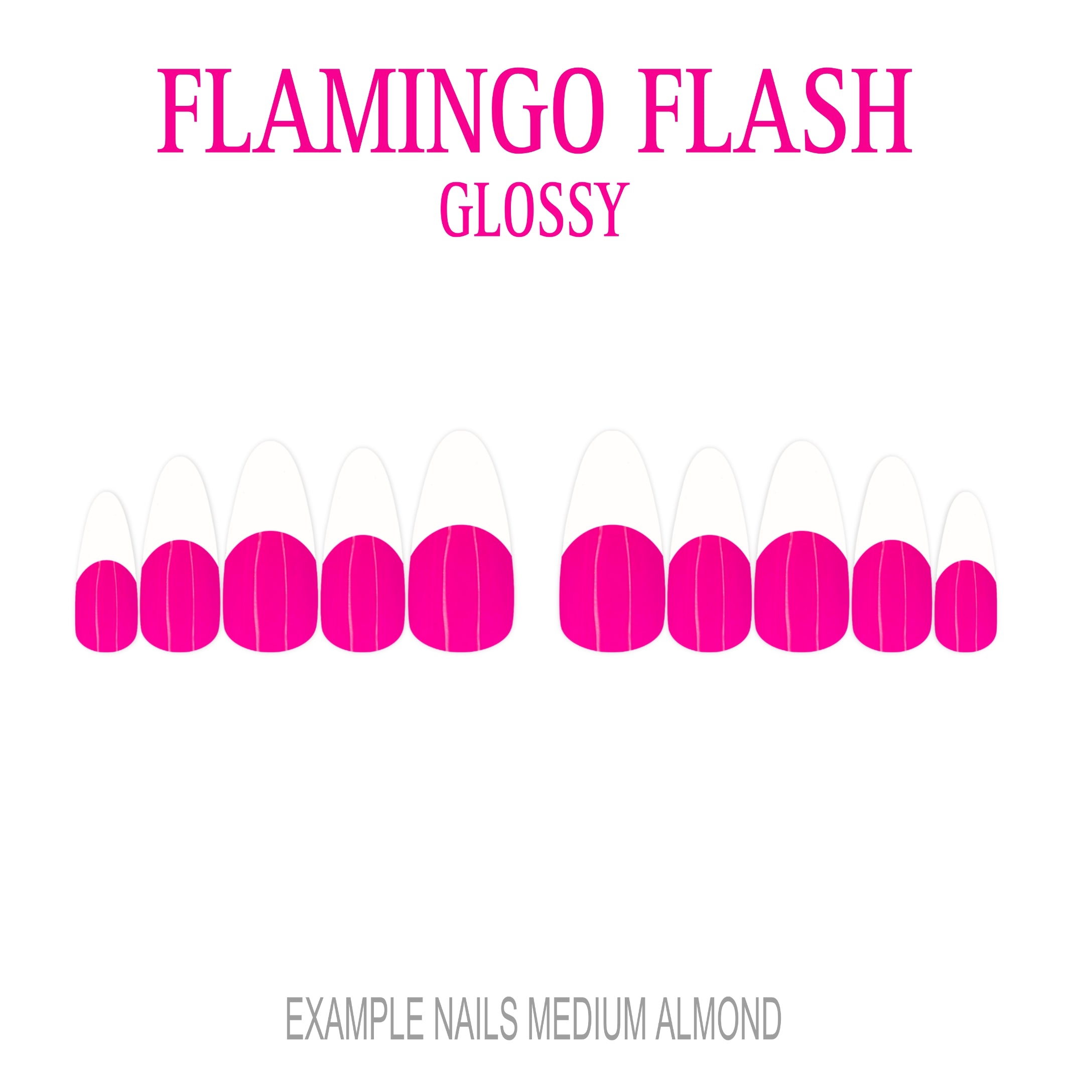 Flamingo Flash hot pink French tip nails