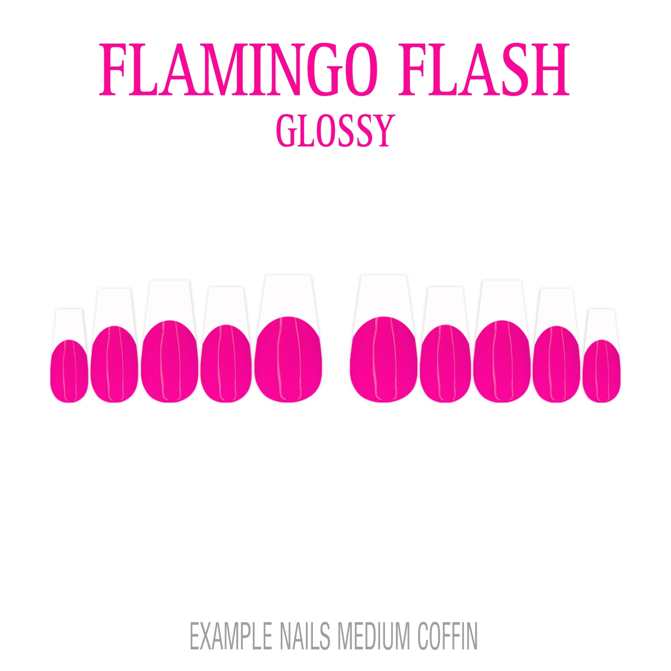 Flamingo Flash hot pink French tip nails