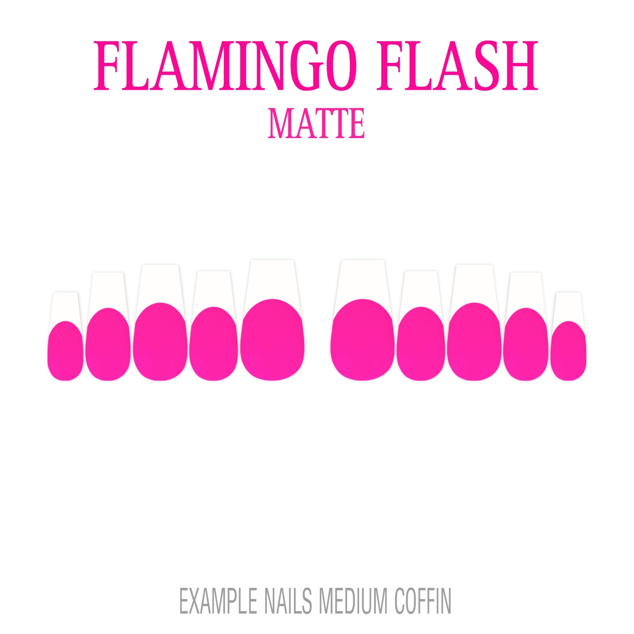Flamingo Flash hot pink French tip nails