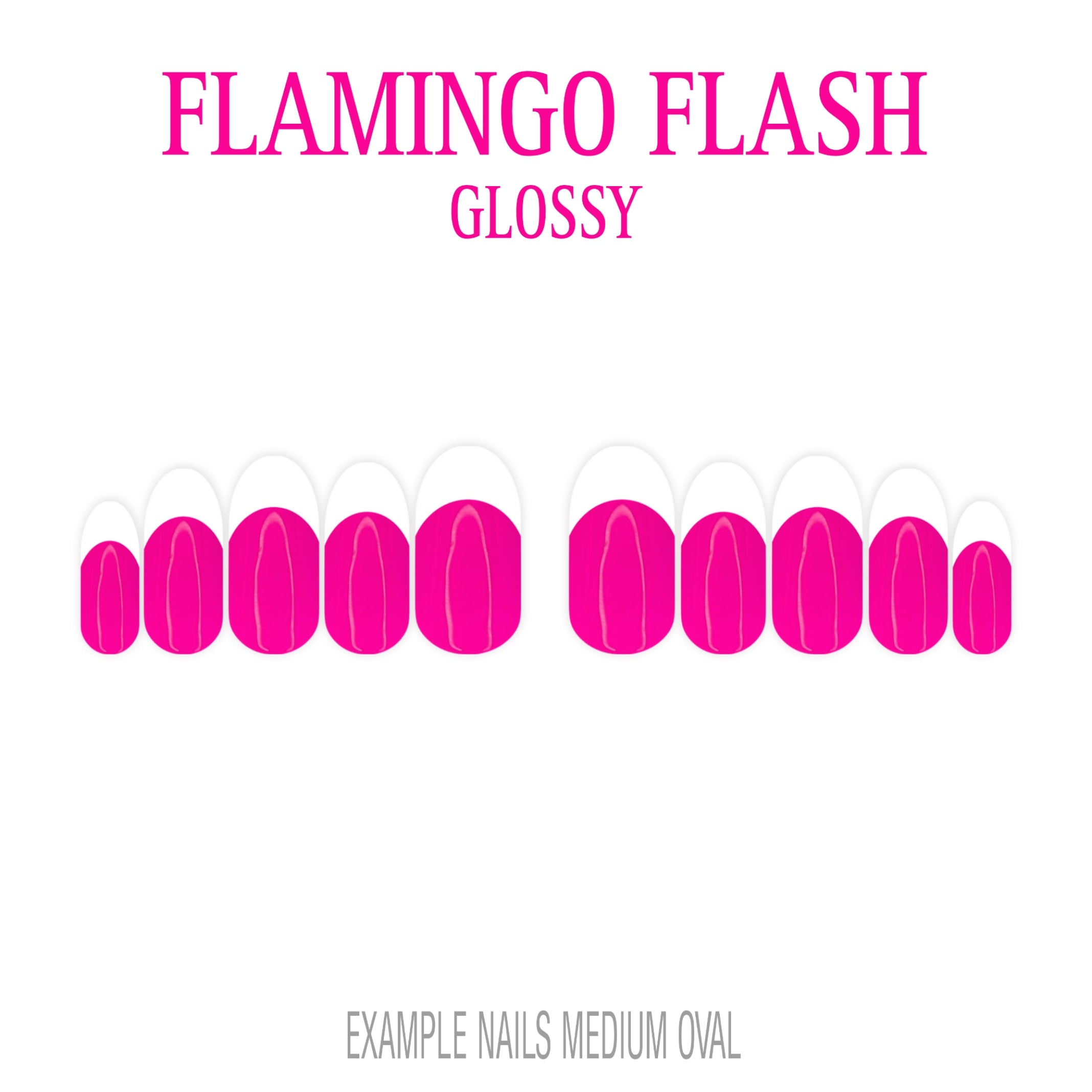 Flamingo Flash hot pink French tip nails