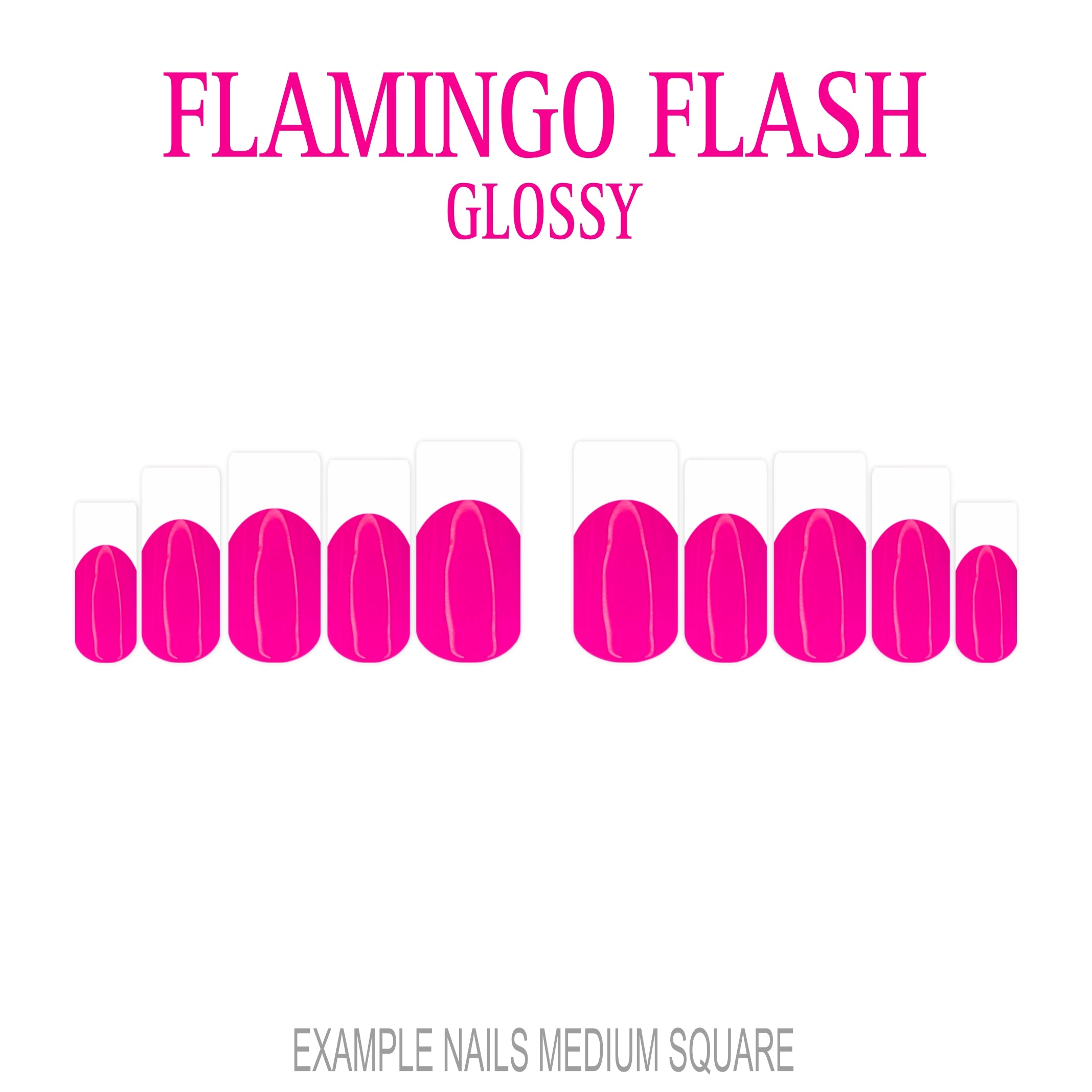 Flamingo Flash hot pink French tip nails