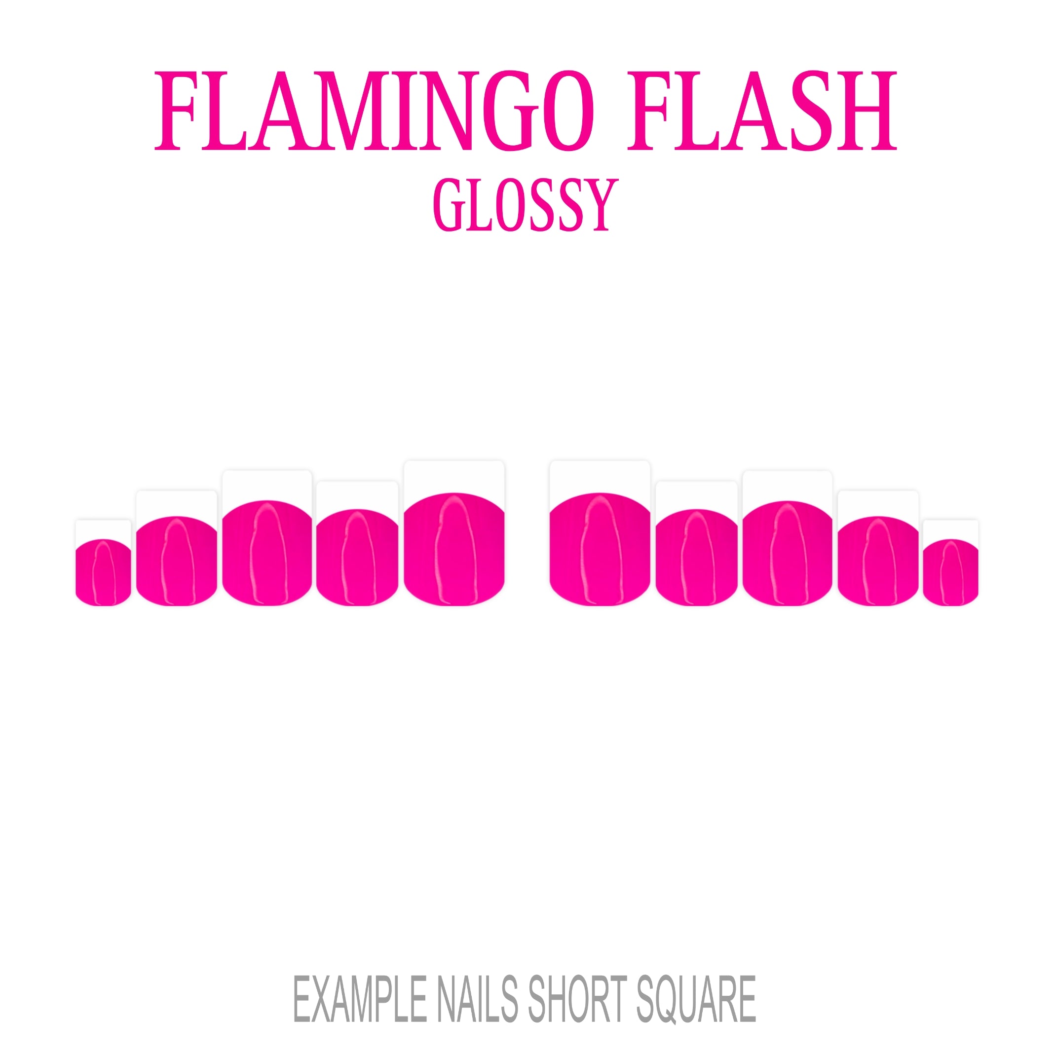 Flamingo Flash hot pink French tip nails