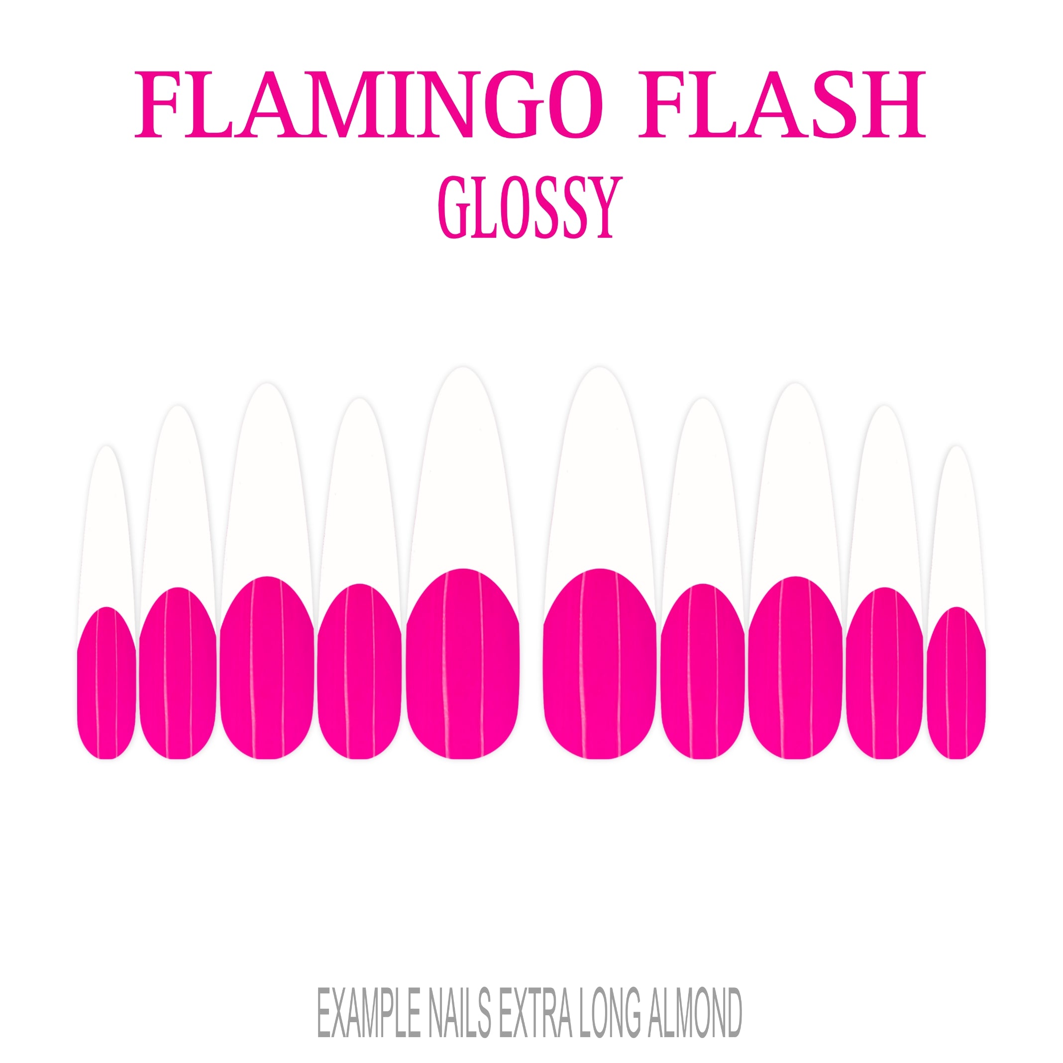 Flamingo Flash hot pink French tip nails