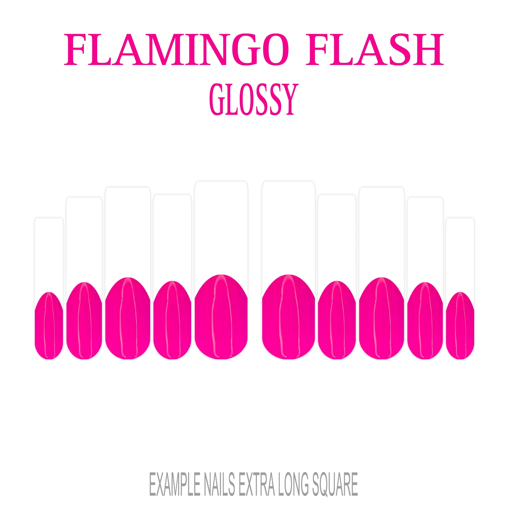 Flamingo Flash hot pink French tip nails
