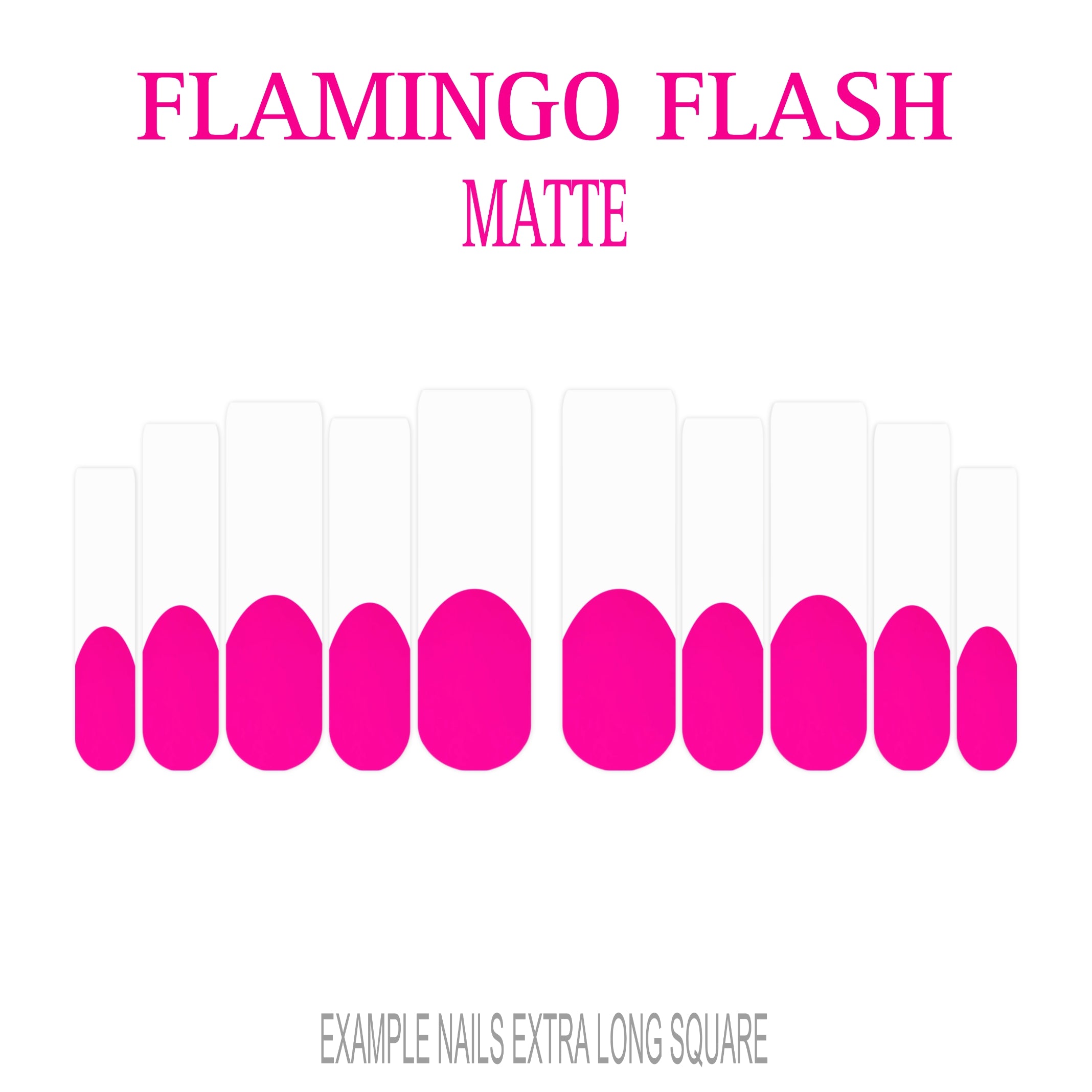Flamingo Flash hot pink French tip nails