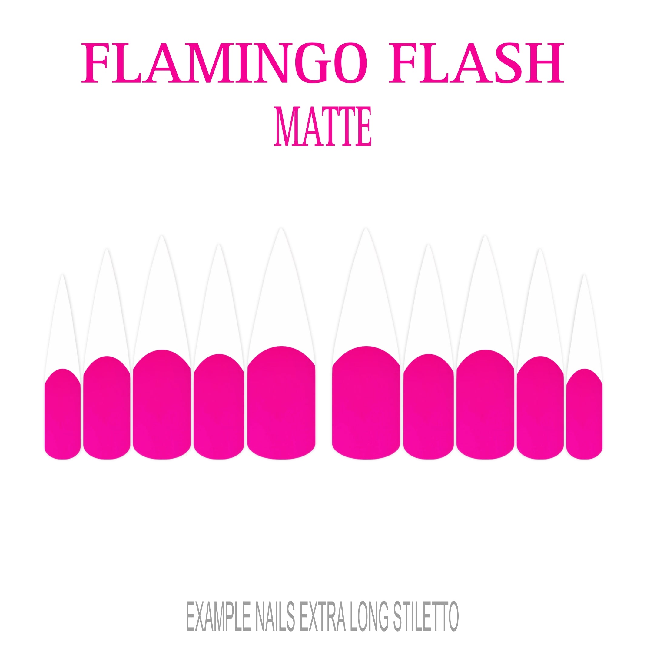 Flamingo Flash hot pink French tip nails