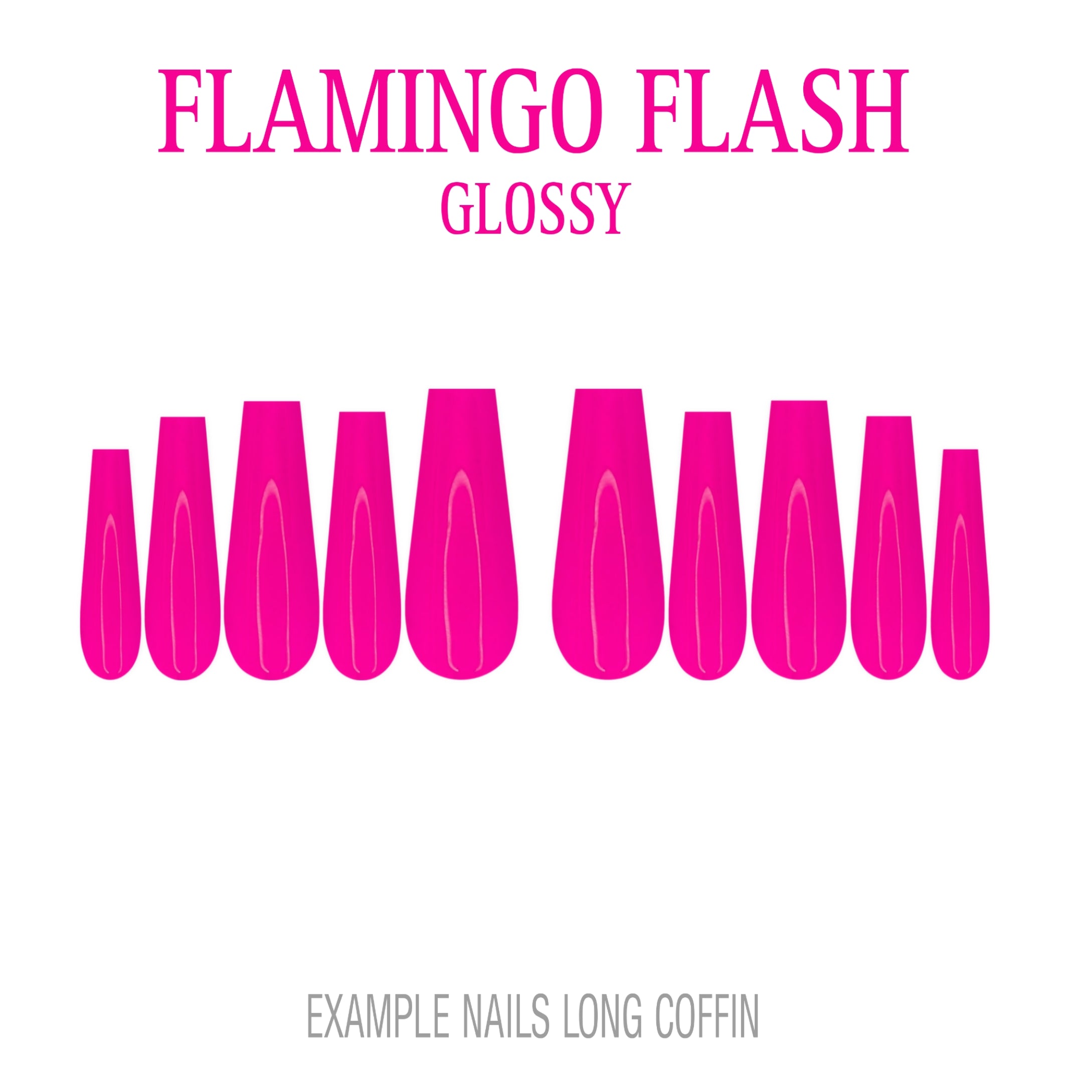 Flamingo Flash hot pink press-on nails