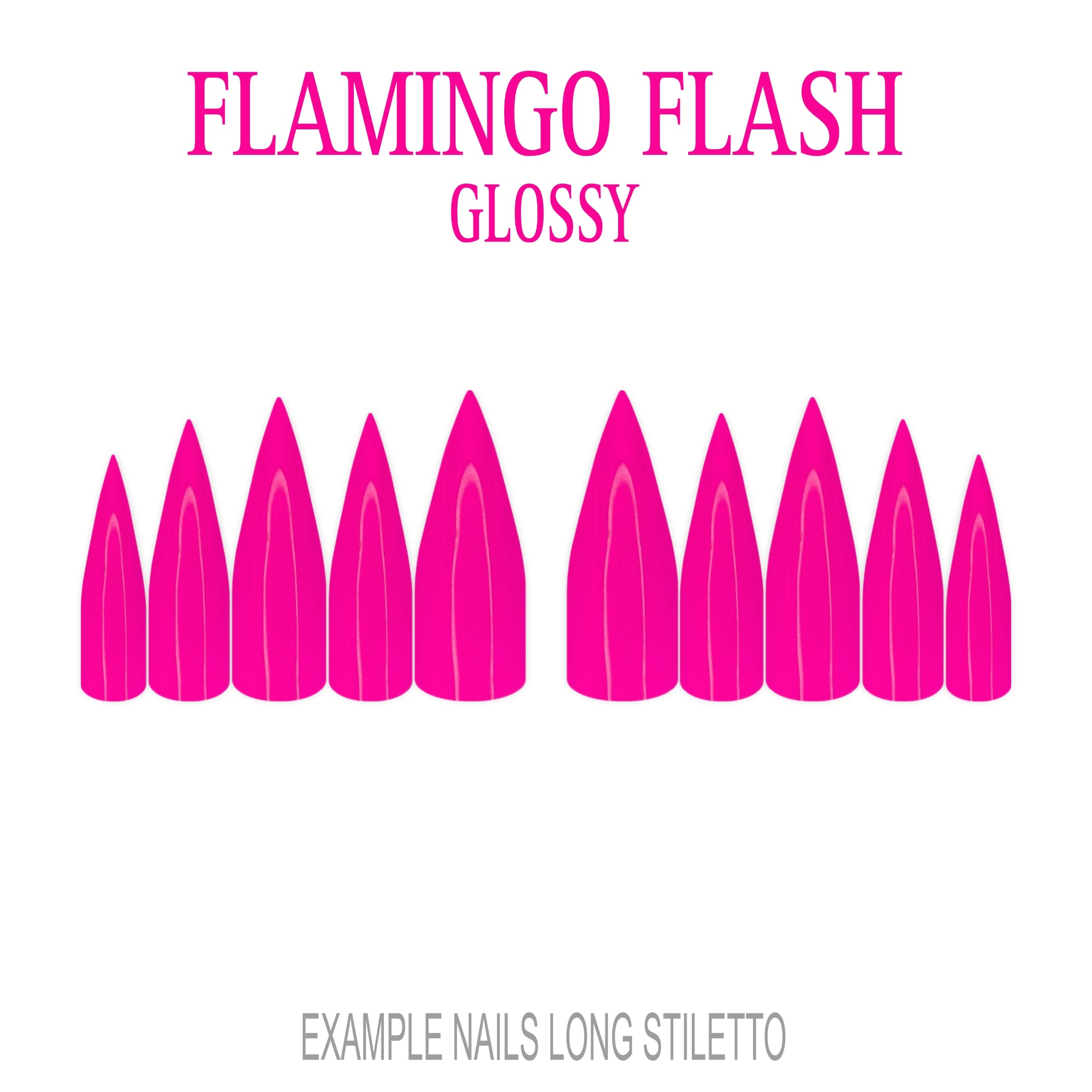 Flamingo Flash hot pink press-on nails