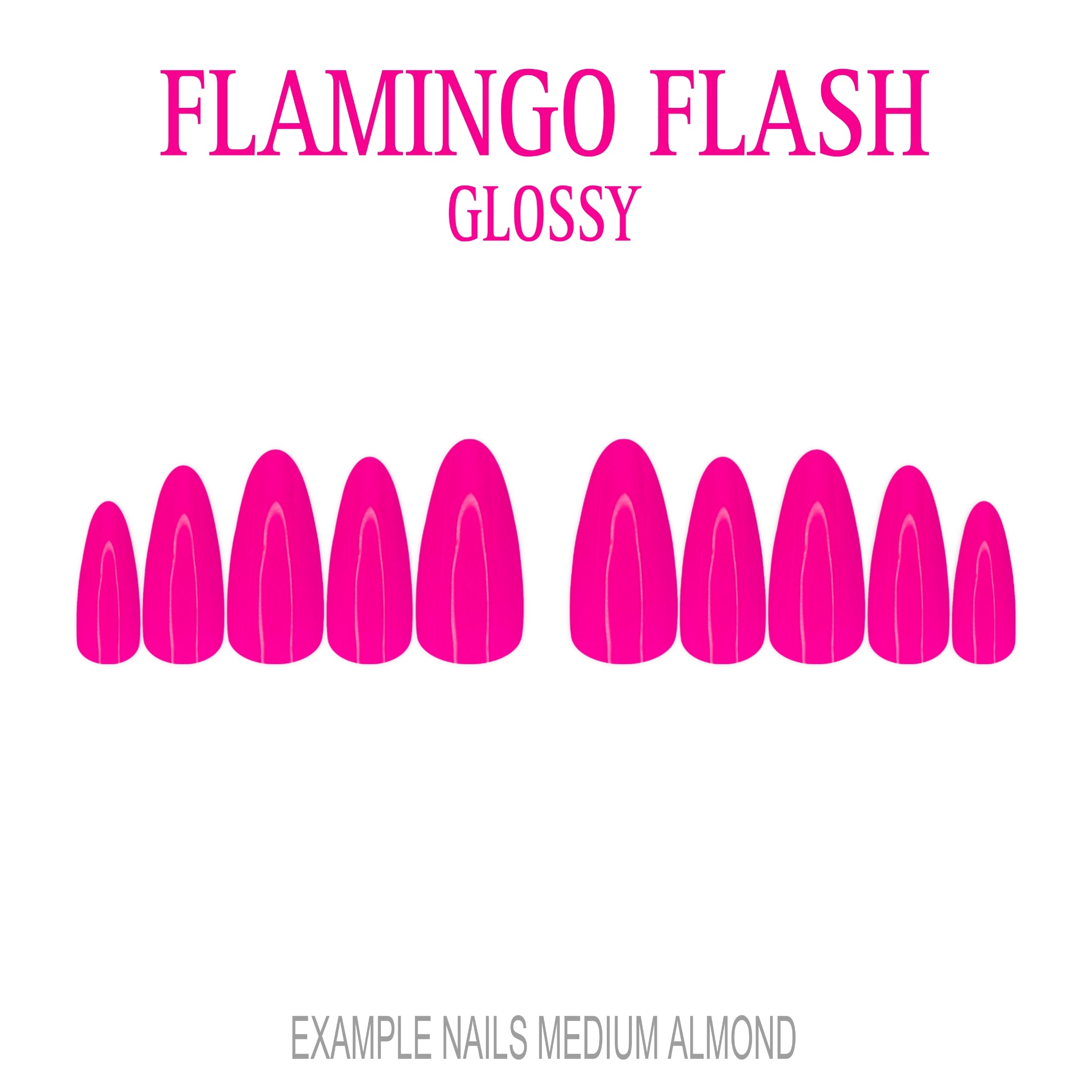 Flamingo Flash hot pink press-on nails