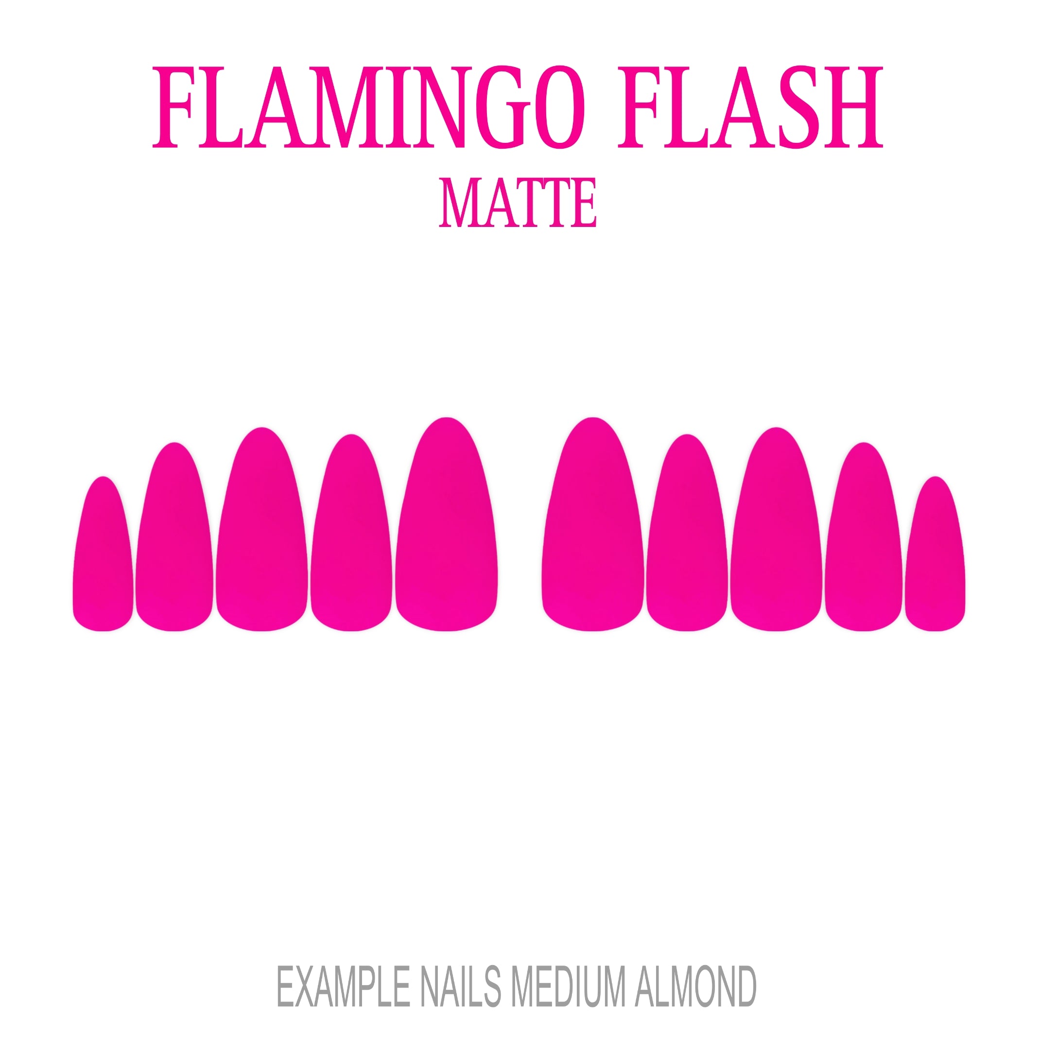 Flamingo Flash hot pink press-on nails