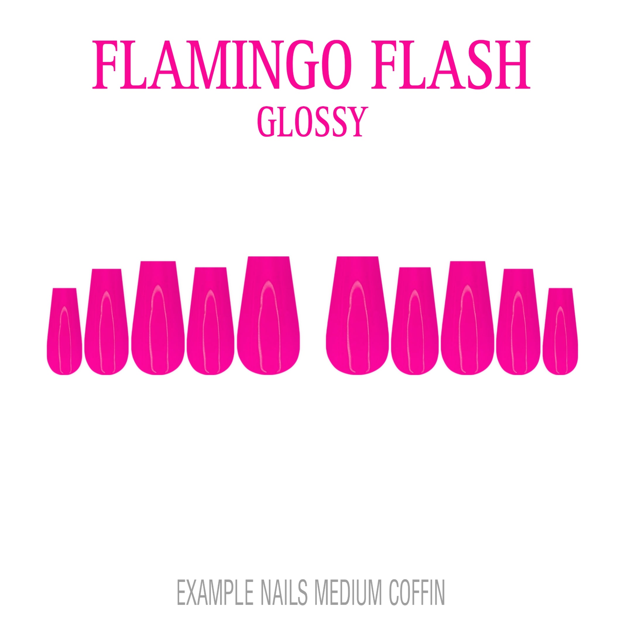 Flamingo Flash hot pink press-on nails