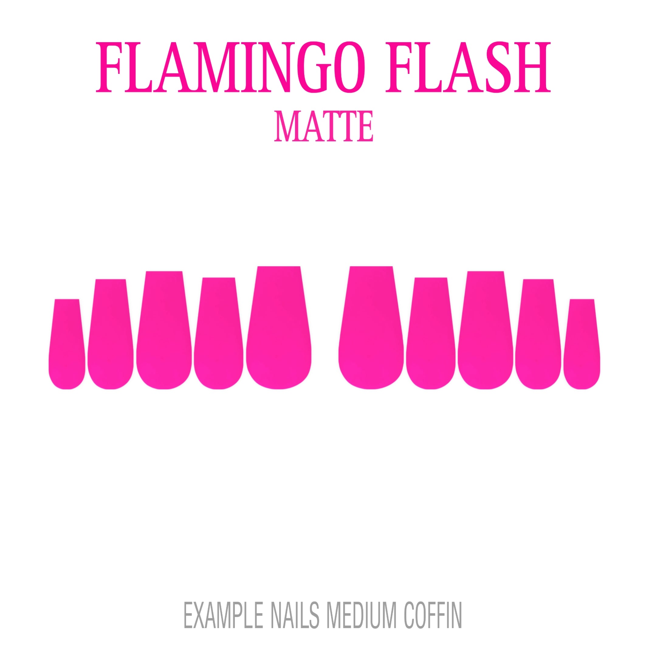 Flamingo Flash hot pink press-on nails