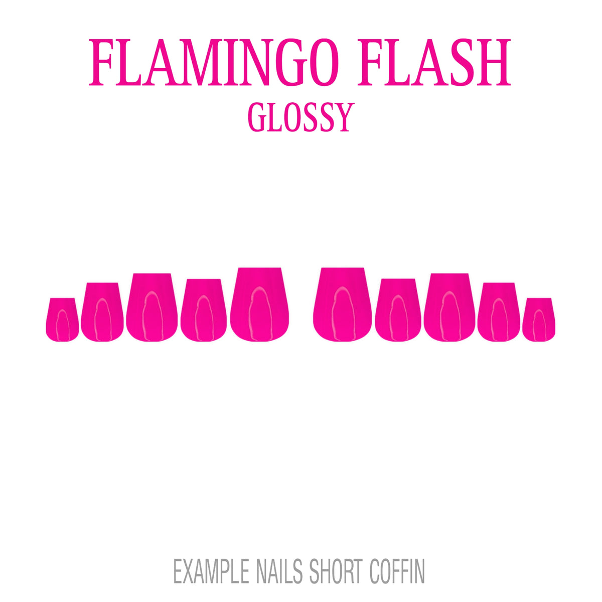 Flamingo Flash hot pink press-on nails