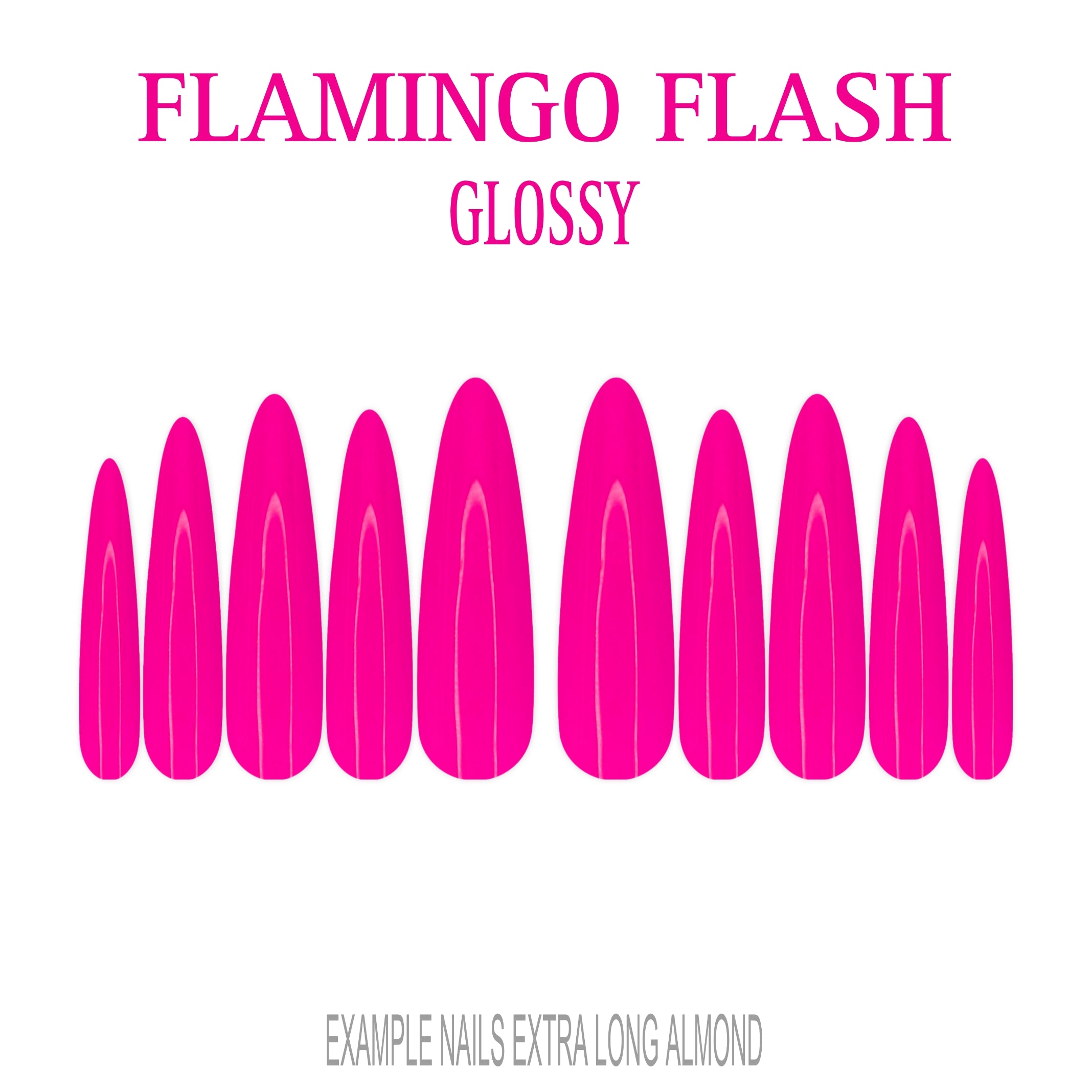 Flamingo Flash hot pink press-on nails