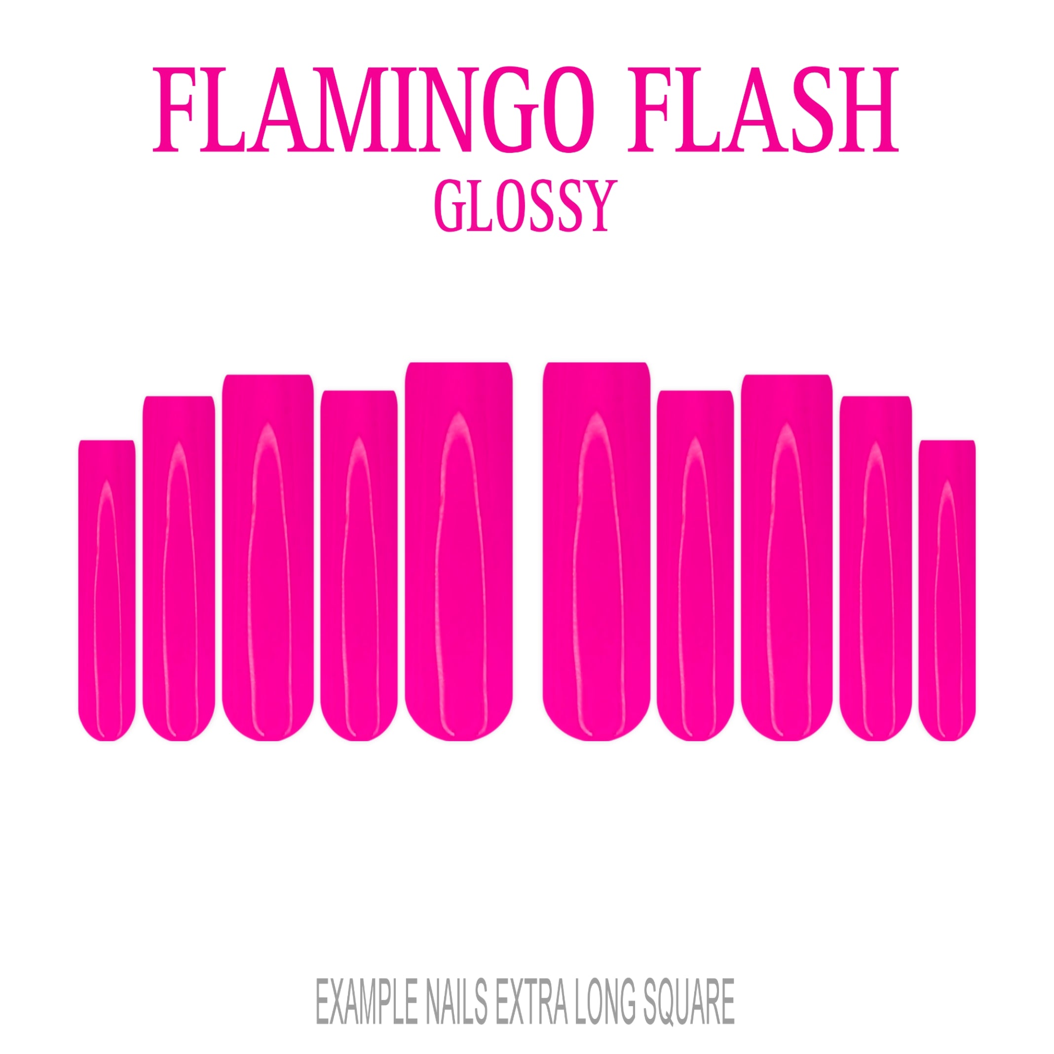 Flamingo Flash hot pink press-on nails