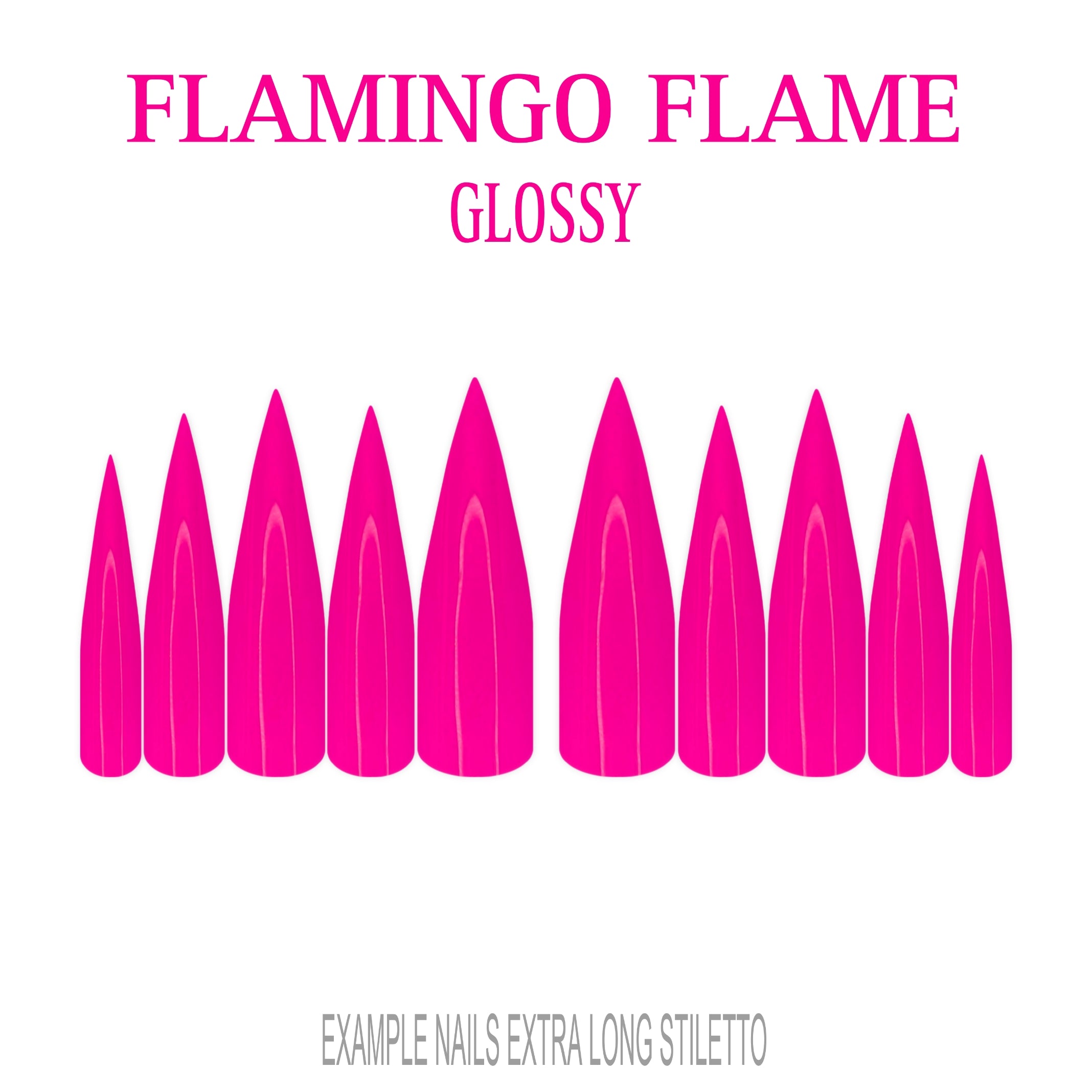 Flamingo Flash hot pink press-on nails