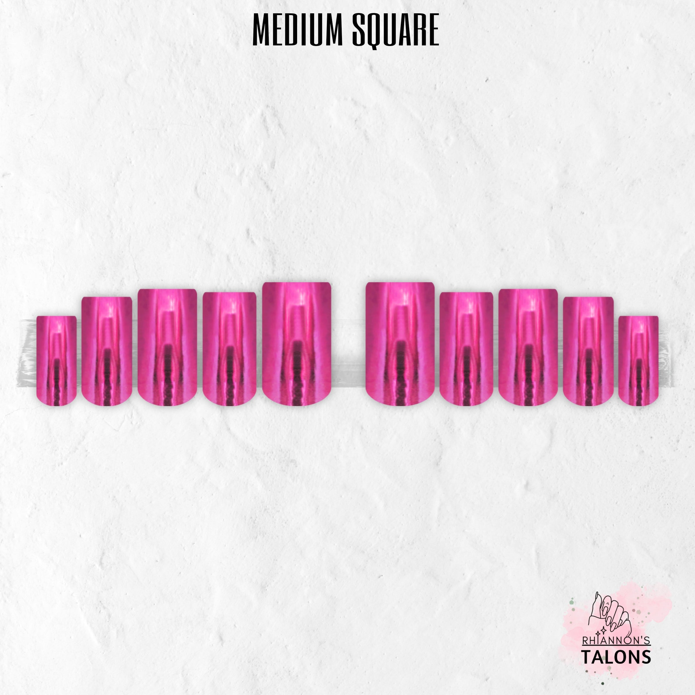 Fuchsia Flux pink chrome press-on nails