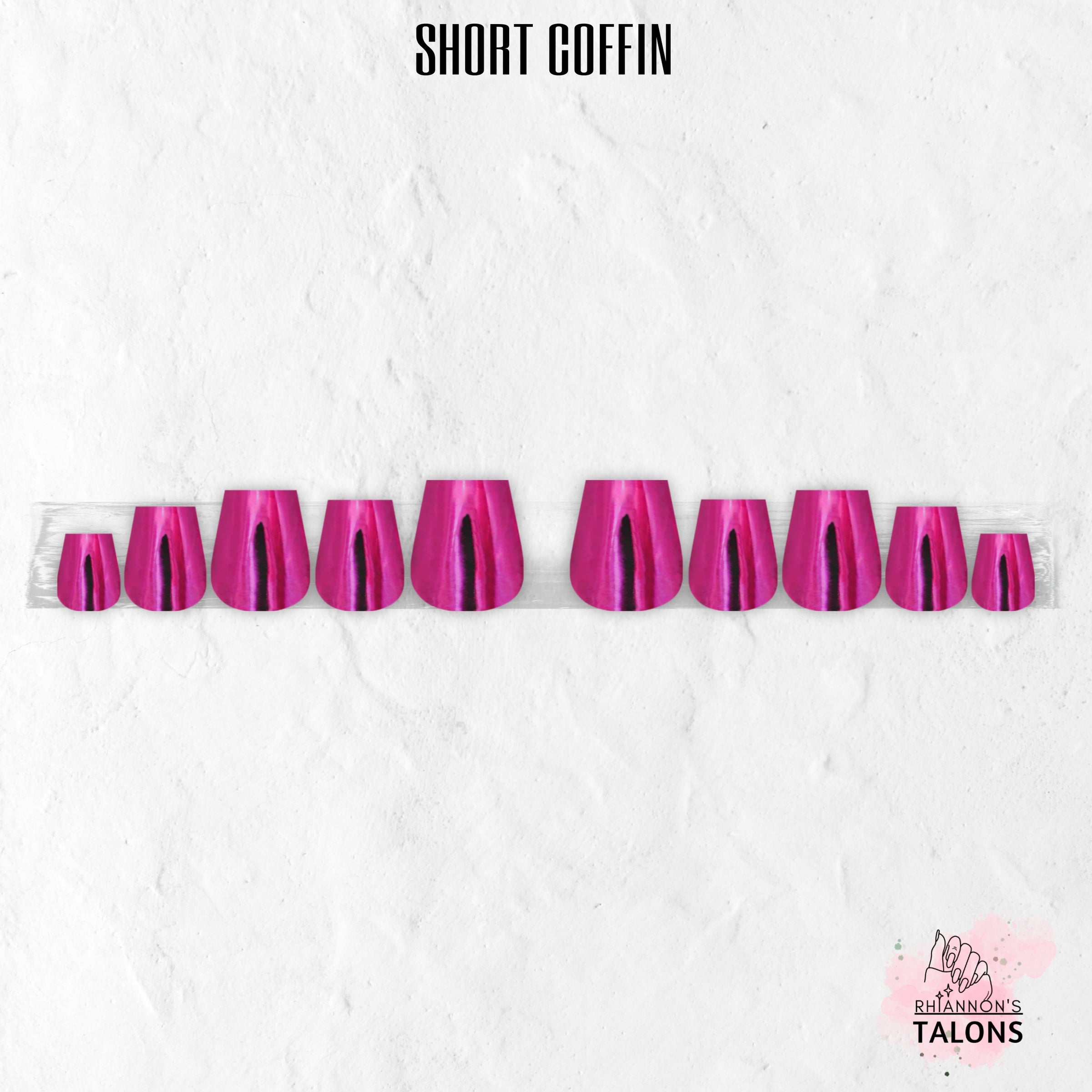 Fuchsia Flux pink chrome press-on nails