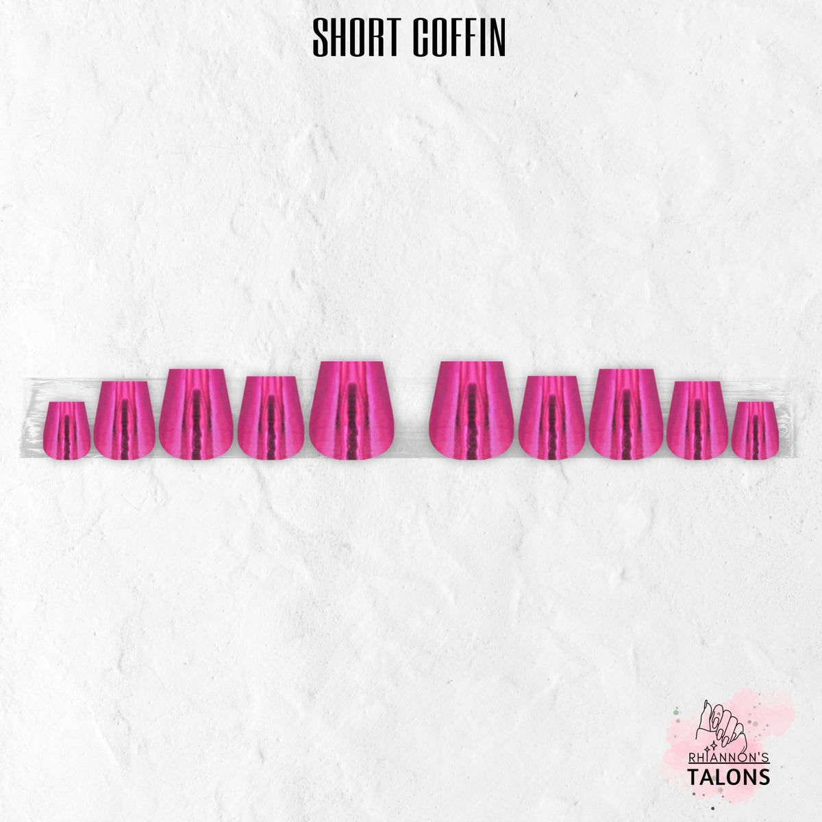 Fuchsia Flux pink chrome press-on nails