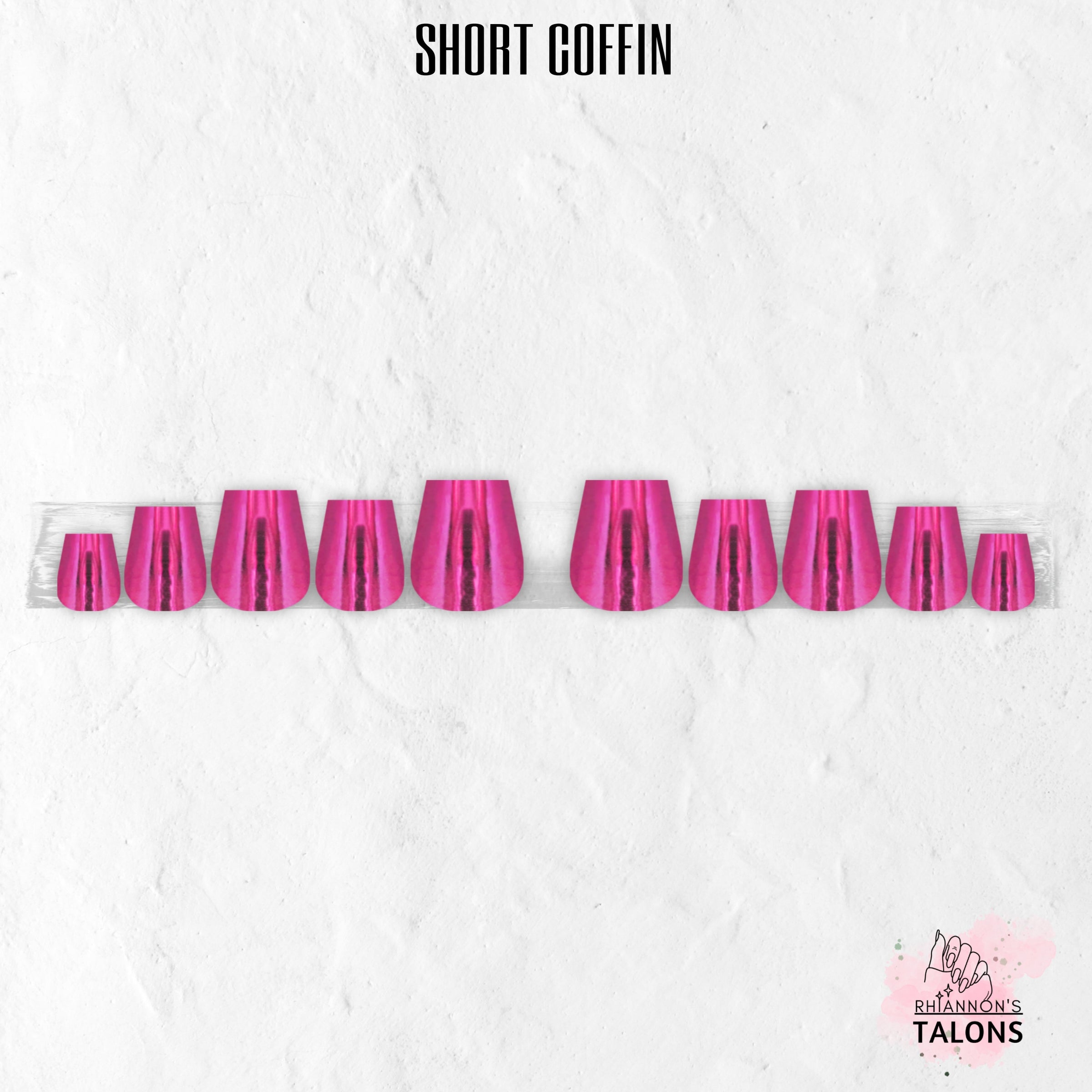 Fuchsia Flux pink chrome press-on nails
