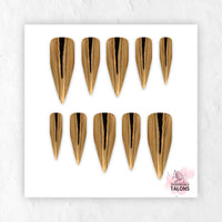 Golden Blush pink gold chrome press-on nails
