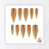 Golden Blush pink gold chrome press-on nails