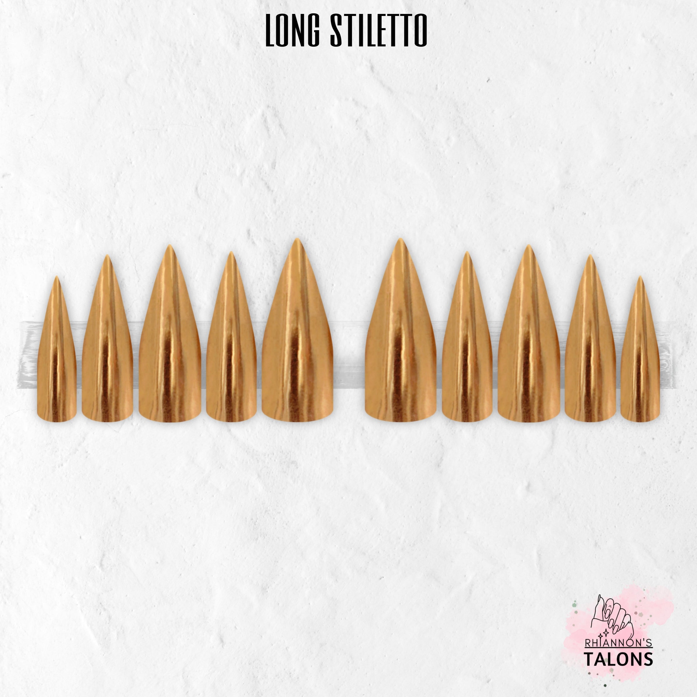 Golden Blush pink gold chrome press-on nails
