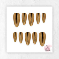 Golden Blush pink gold chrome press-on nails