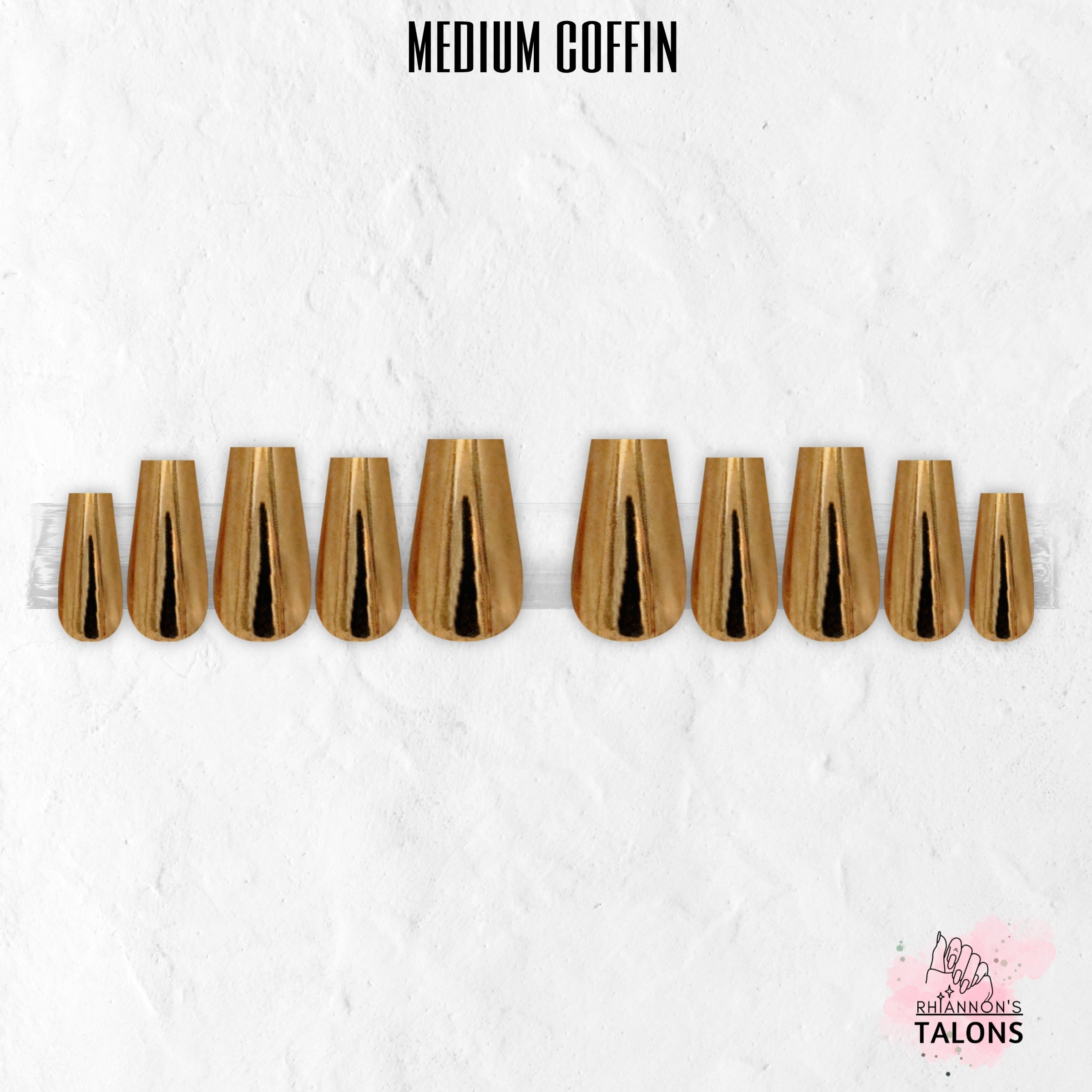 Golden Blush pink gold chrome press-on nails
