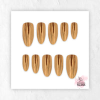 Golden Blush pink gold chrome press-on nails