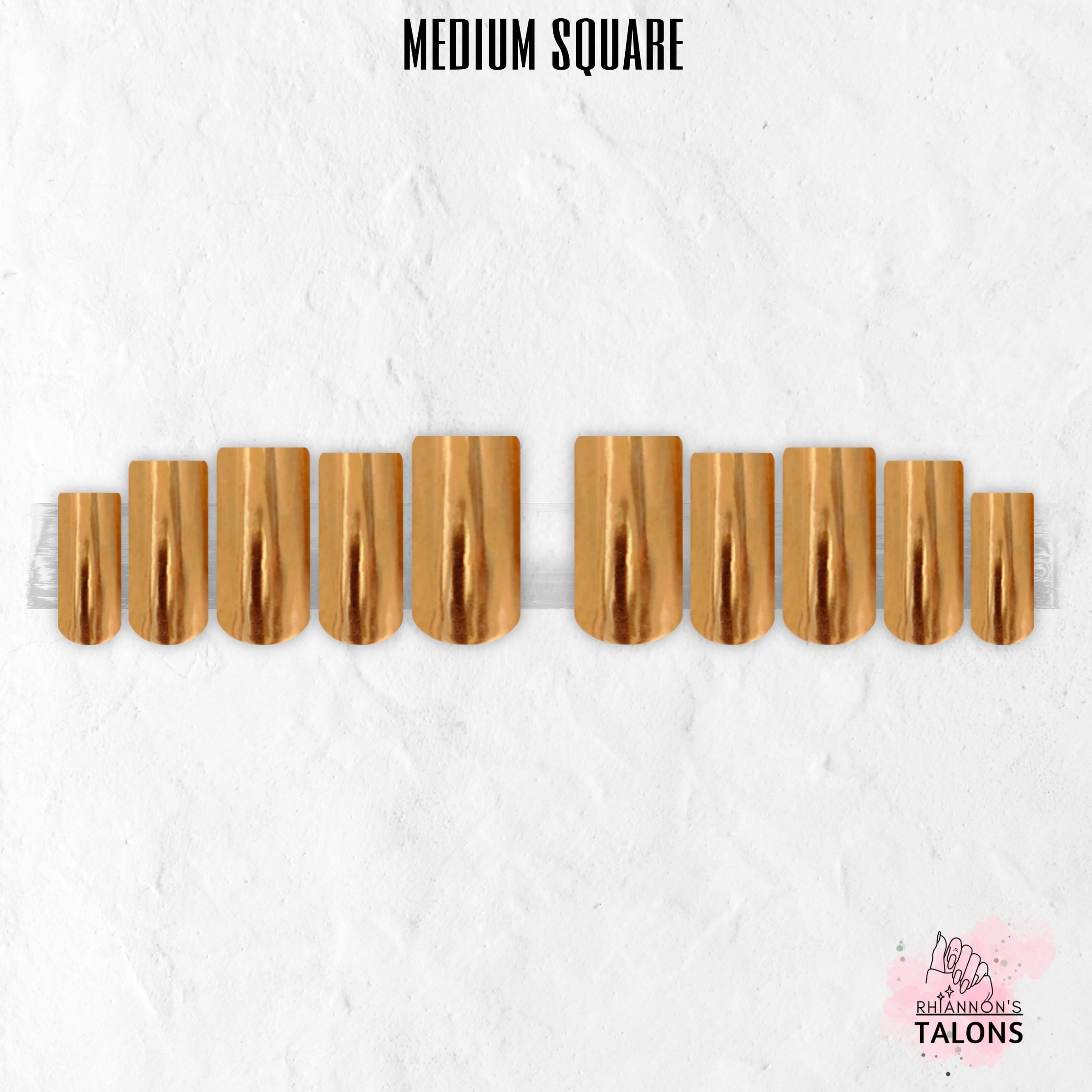 Golden Blush pink gold chrome press-on nails