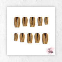 Golden Blush pink gold chrome press-on nails