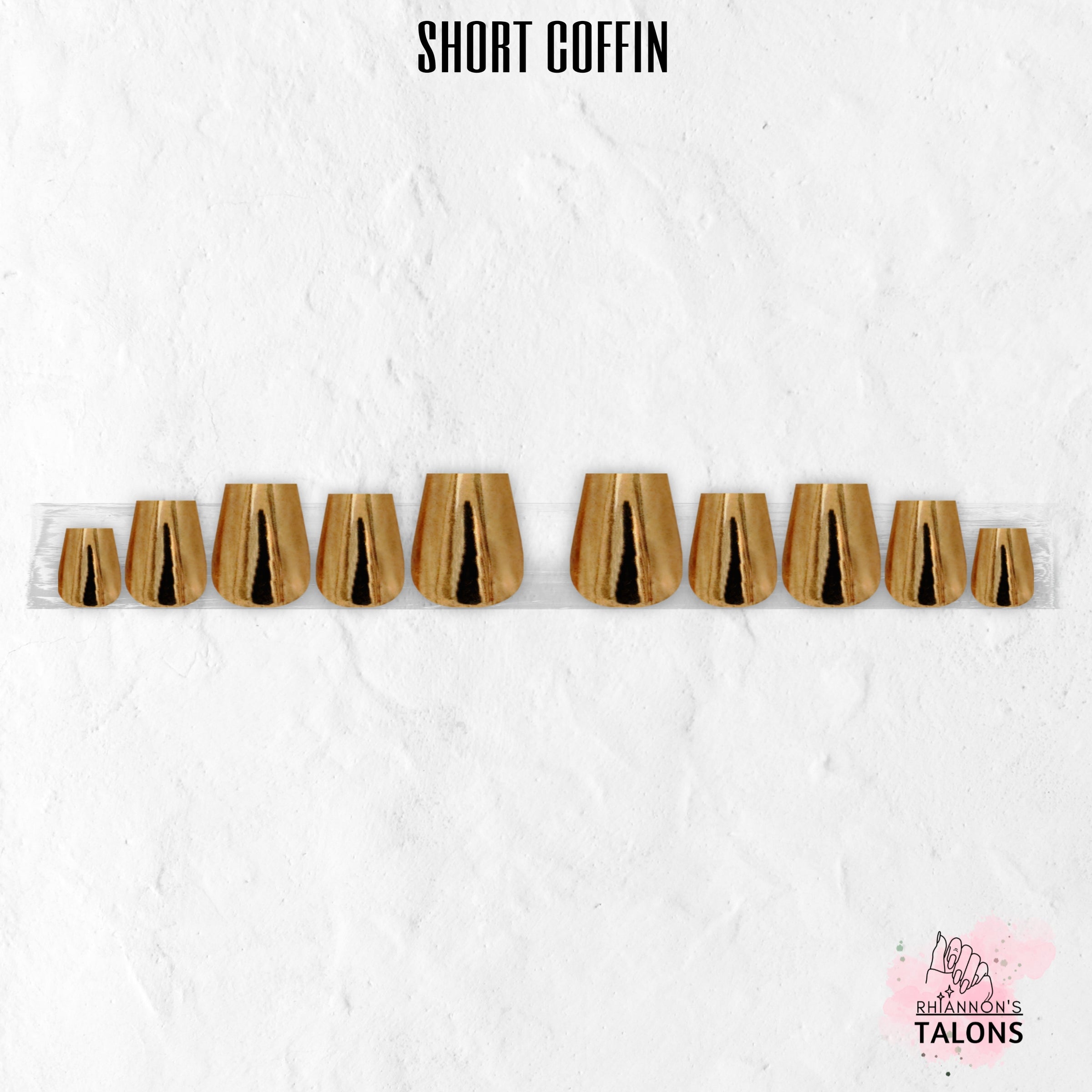Golden Blush pink gold chrome press-on nails