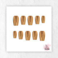 Golden Blush pink gold chrome press-on nails