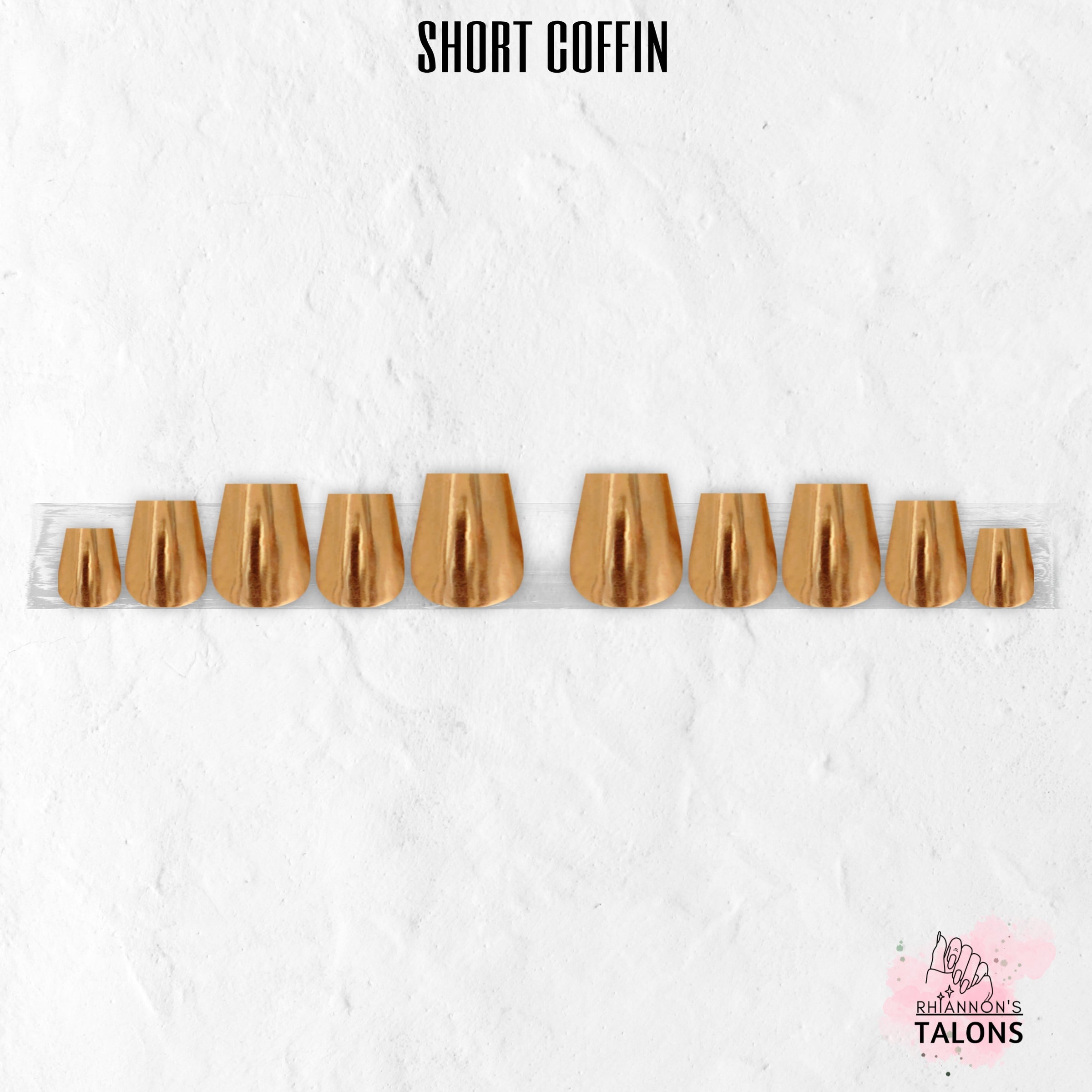 Golden Blush pink gold chrome press-on nails