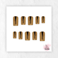 Golden Blush pink gold chrome press-on nails