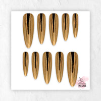Golden Blush pink gold chrome press-on nails