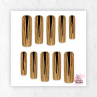 Golden Blush pink gold chrome press-on nails