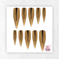 Golden Blush pink gold chrome press-on nails