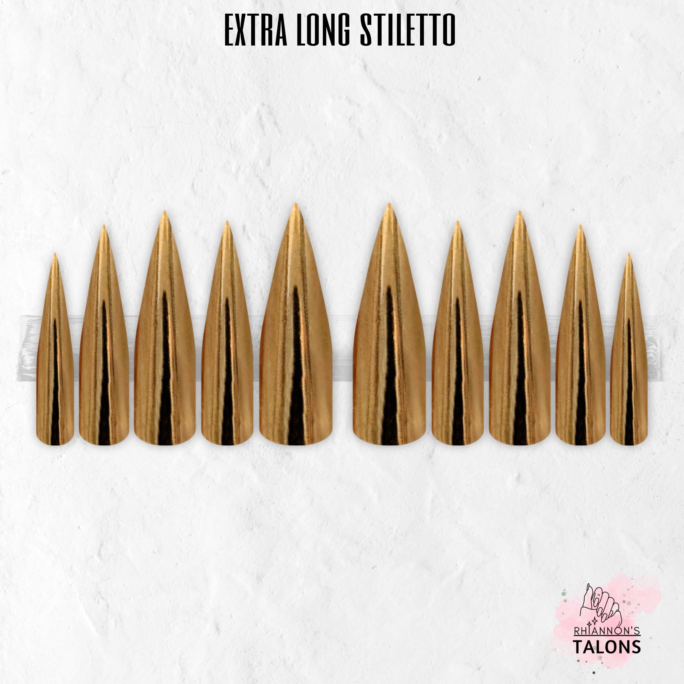 Golden Blush pink gold chrome press-on nails