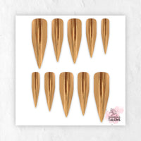 Golden Blush pink gold chrome press-on nails