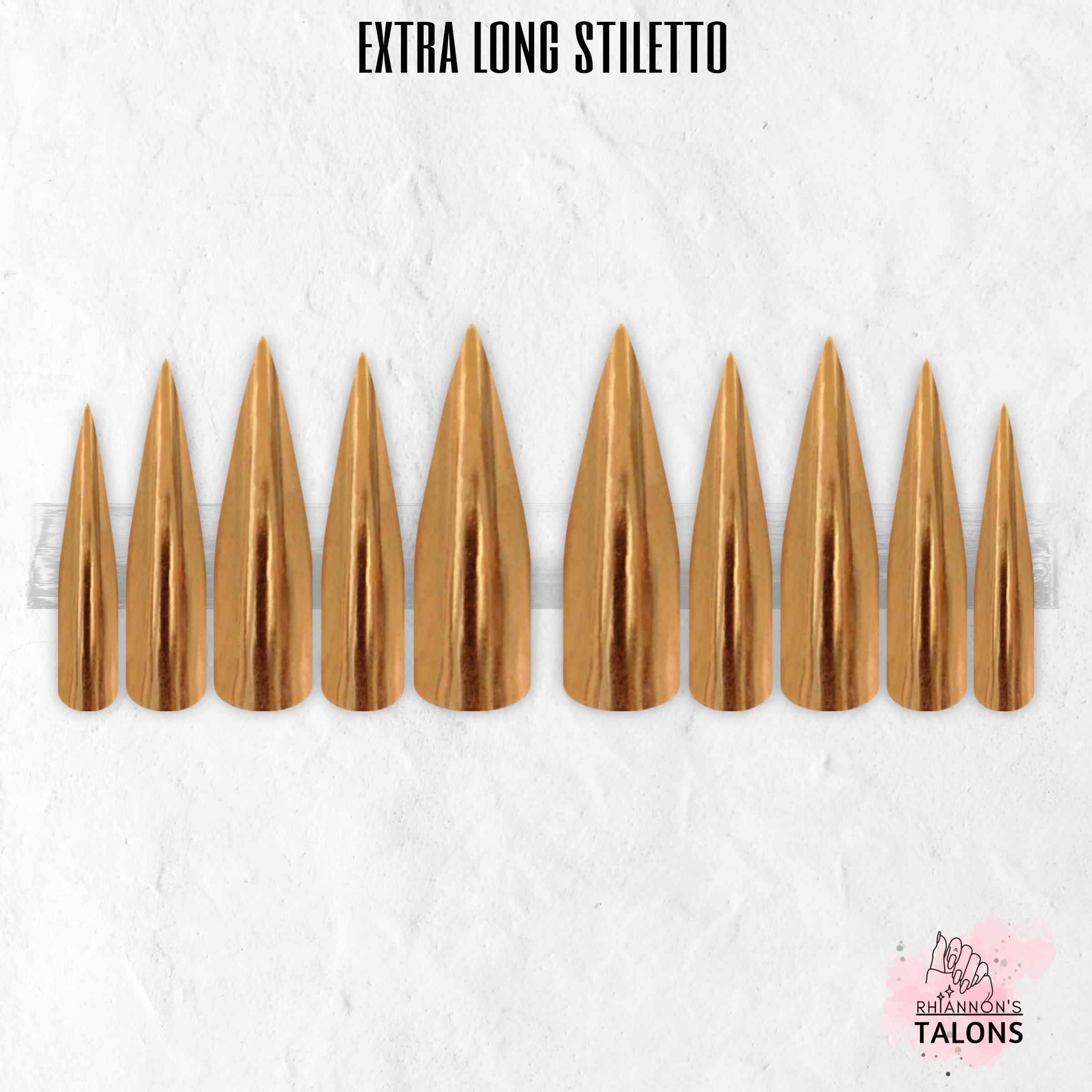 Golden Blush pink gold chrome press-on nails