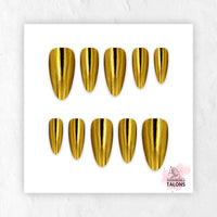 Golden Goddess gold chrome press-on nails