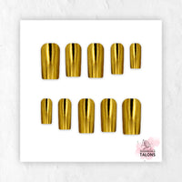 Golden Goddess gold chrome press-on nails